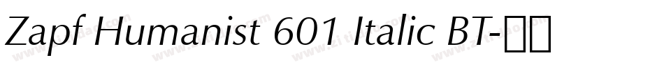 Zapf Humanist 601 Italic BT字体转换